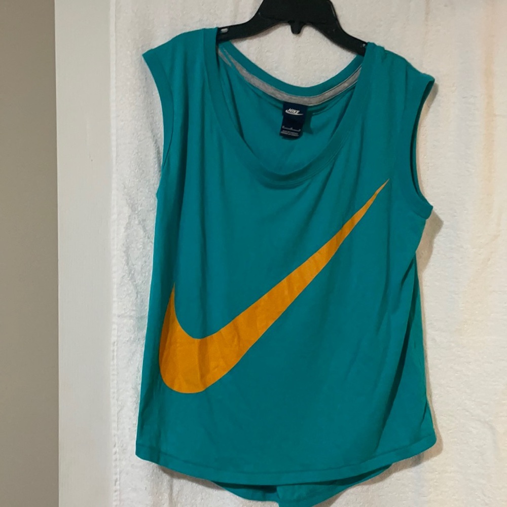 Turquoise Nike Shirt/W Orange Check